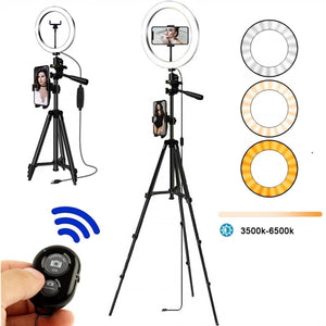 Selfie Ring Lamp Led Ring Light Selfie For Ring Phone Photography Lighting Camera Tripod Kit Photo Equipment Para Air Black