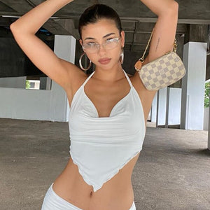 White Sexy Cut Out Tube Top
