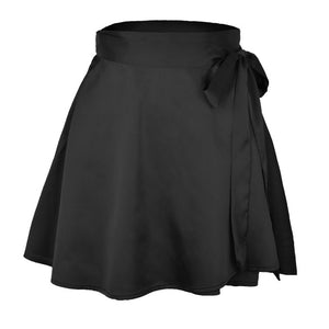 Lace-up  chiffon satin wrap skirt